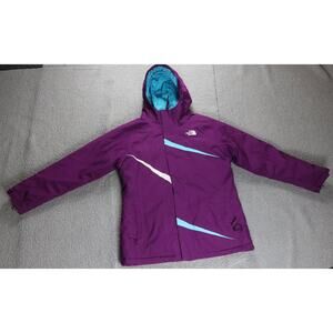 North Face Jacket Girls 18 XL Purple Elsa Hooded Insulated Hyvent Coat Ski 2012